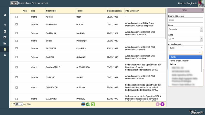 report controllo accessi vitp