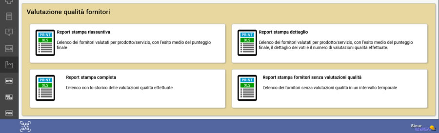 La reportistica a disposizione per le valutazioni fornitori ISO 9001 La reportistica a disposizione per le valutazioni fornitori ISO 9001