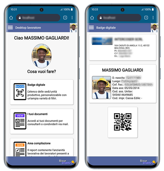 Consultare la situazione del lavoratore tramite badge digitale