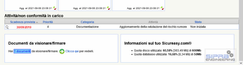 Avviso di firma in desktop